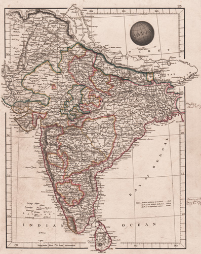 India antique map 1825